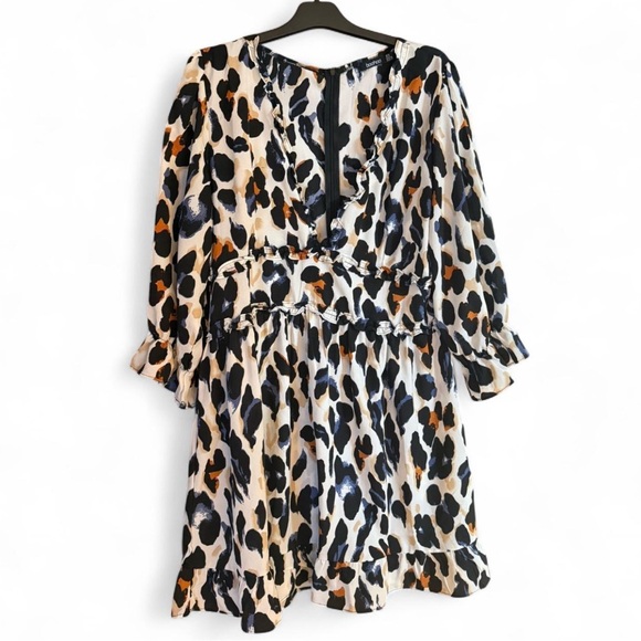 Leopard Print Ruffle Dress - Picture 2 of 6